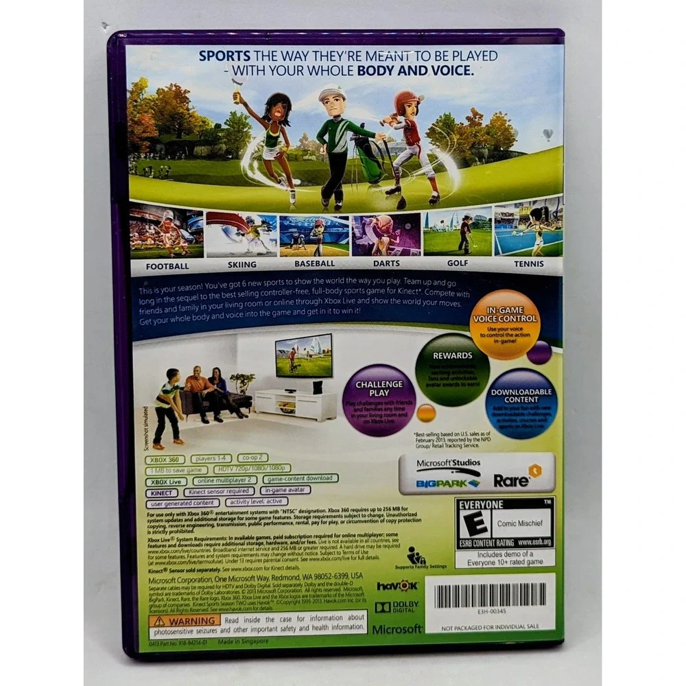 2011 Kinect Sports Season Two 2 Xbox 360 Kinect - Pre-Owned
